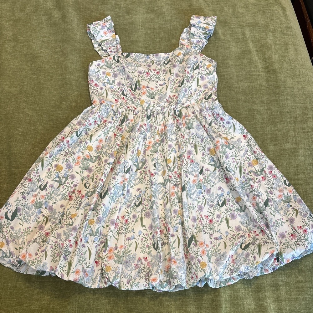 Boho Fairy Cottagecore Dress Bubble Balloon Skirt Botanical Garden Floral SZ MD